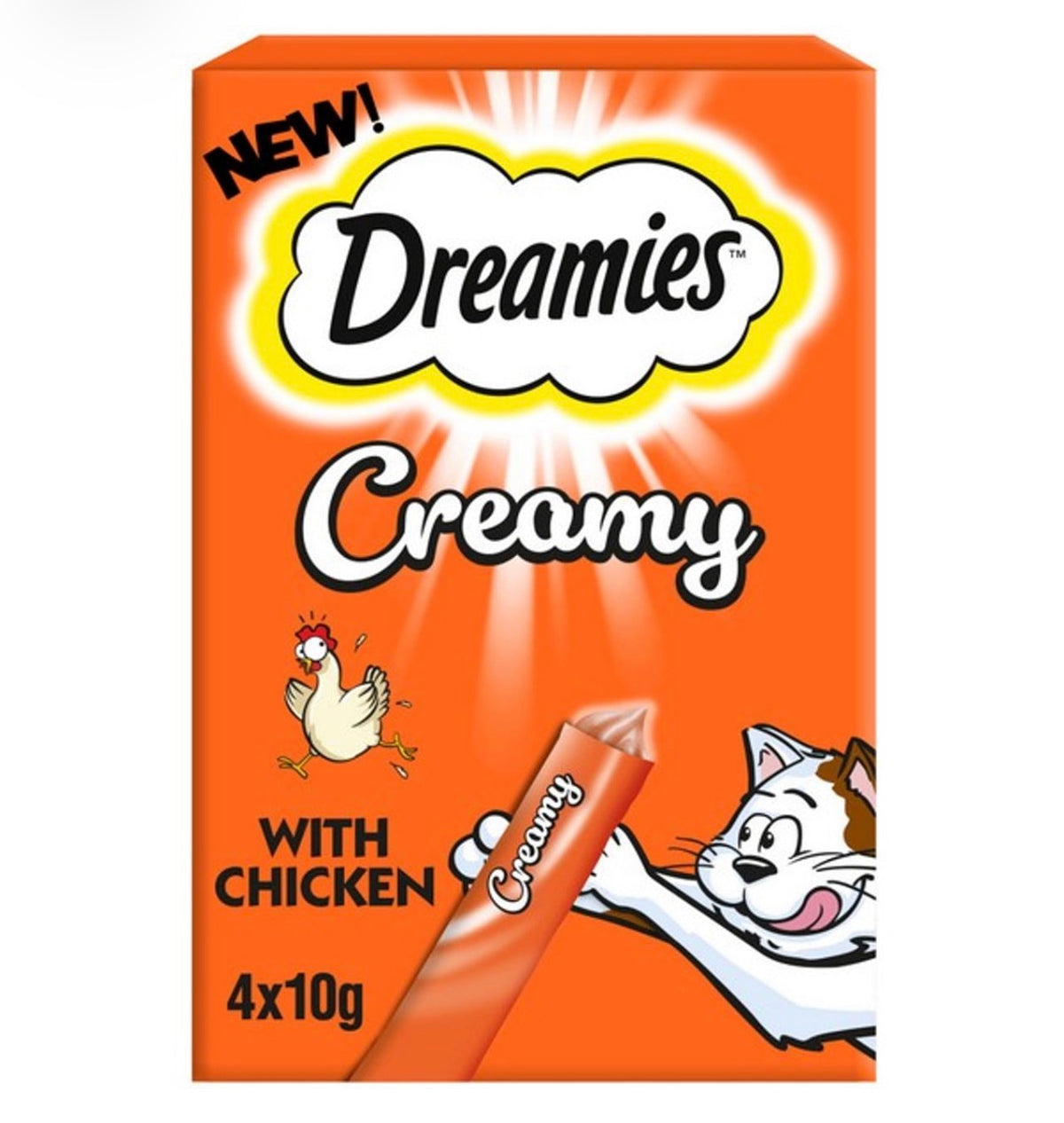 Dreamies Creamy Chicken Cat & Kitten Treats 4 × 10g