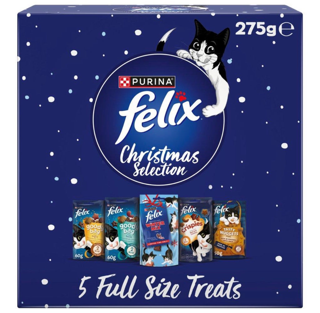Short Date 🍃 Felix Christmas Selection Postbox Cat Treat Gift Box – 5 Full-Size Treats 275g – BBE 09/26