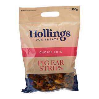 Hollings Pig Ear Strips – 500g