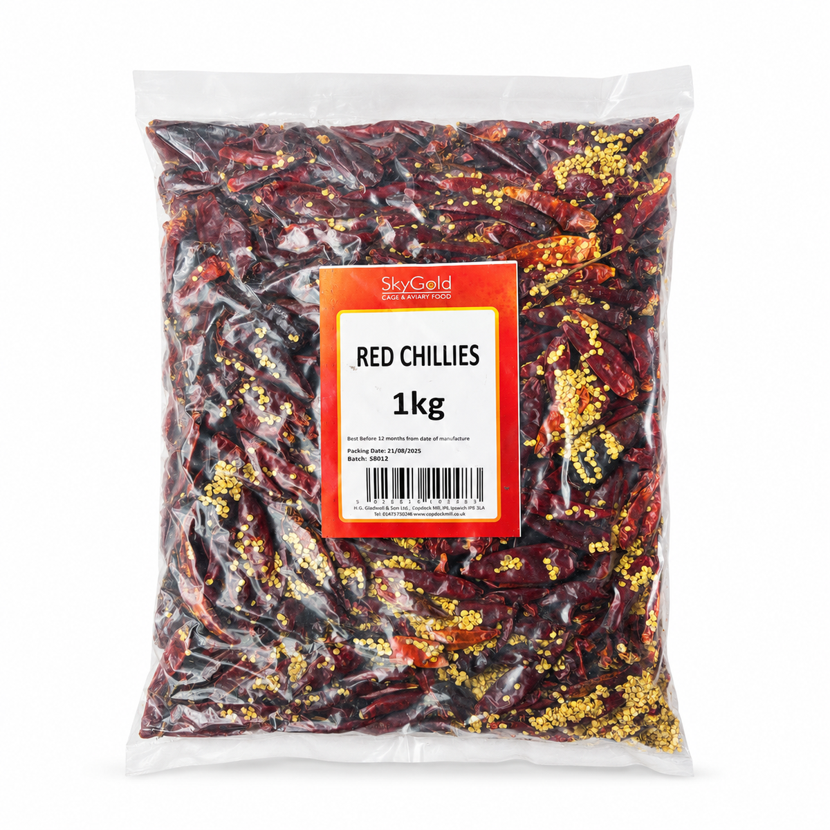 SkyGold Whole Red Chillies for Parrots 1kg
