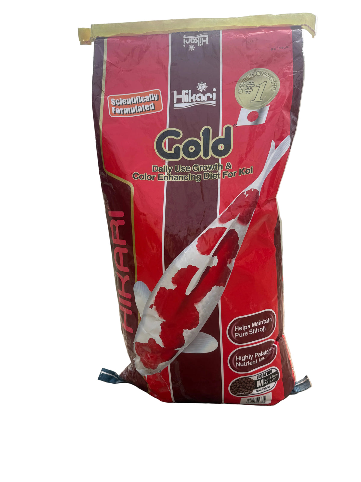 DAMAGED – Hikari Gold Medium Floating Koi Food 9KG (1kg Loss) – Bag E