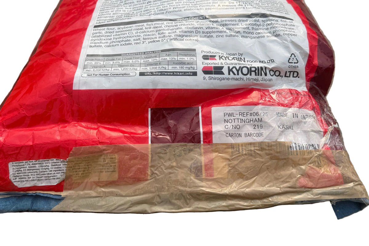 DAMAGED – Hikari Gold Medium Floating Koi Food 9KG (1kg Loss) – Bag E